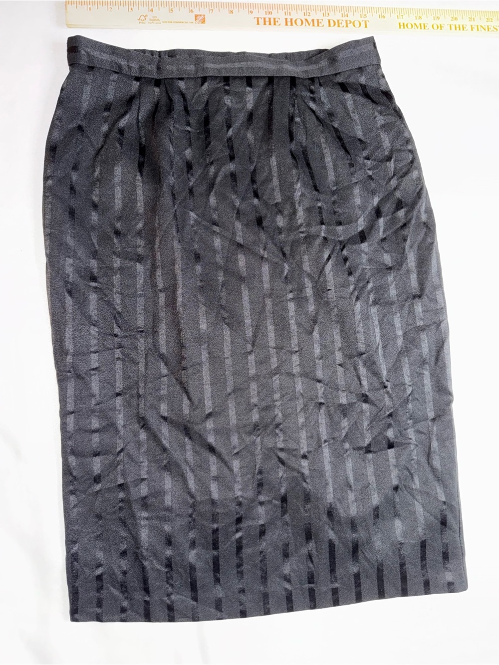 Vintage Classic Black Striped Pencil Skirt